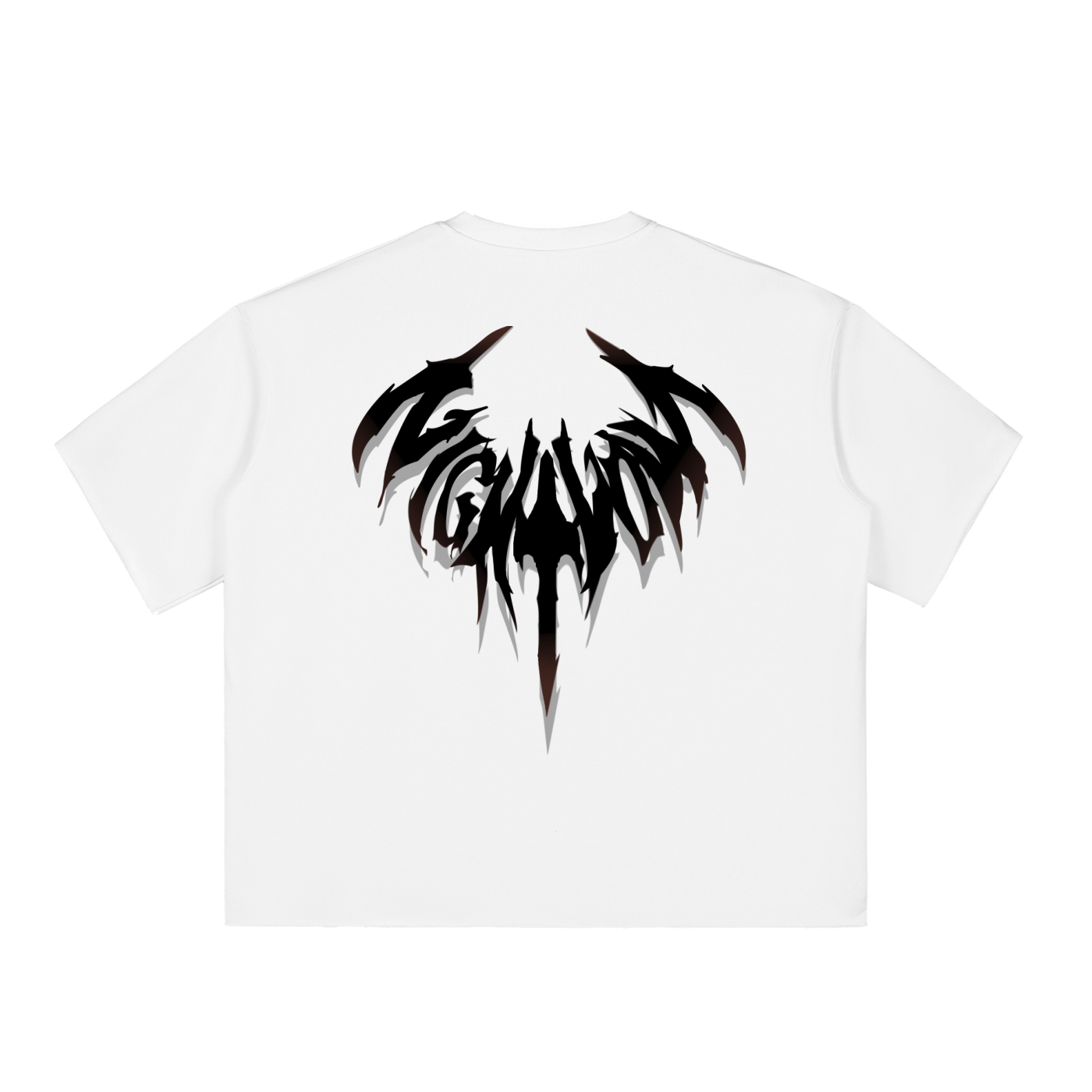 Boxy Half-Sleeve Raw-Edge T-Shirt