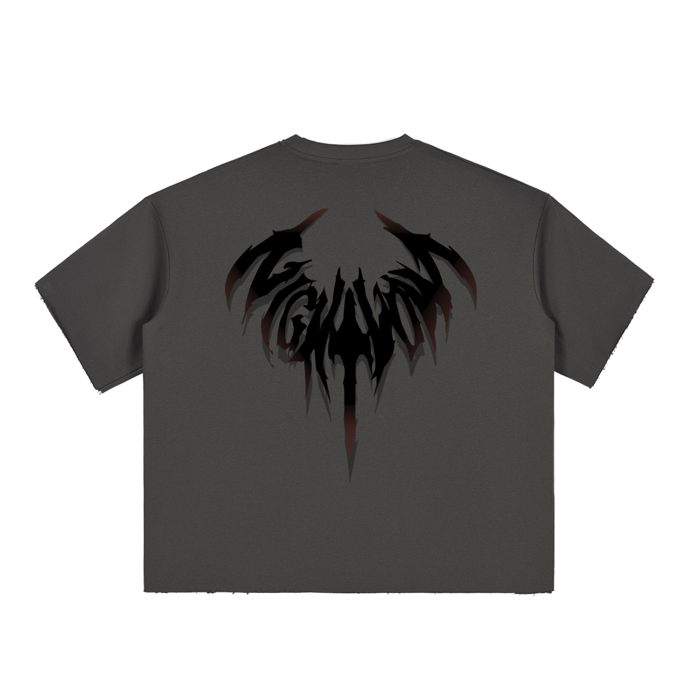 Boxy Half-Sleeve Raw-Edge T-Shirt